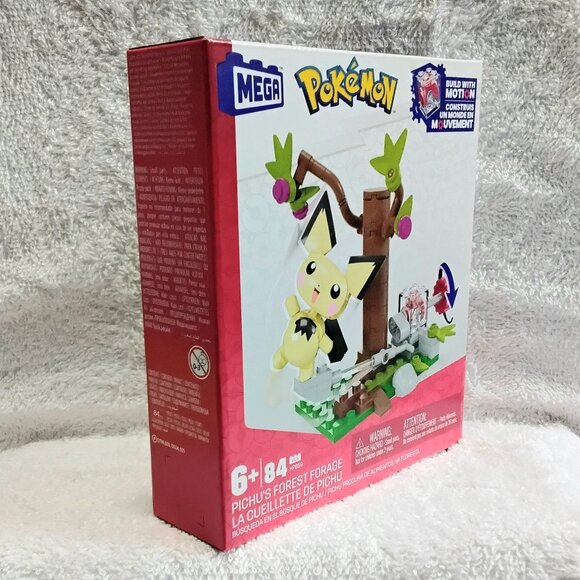 MEGA BLOKS Pokemon Pichu's Forest Forage Made with Motion 84 Piece Set!! - Picture 2 of 5
